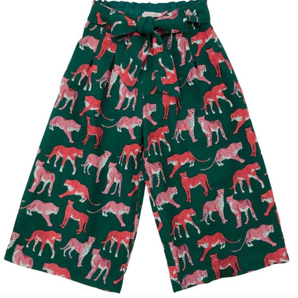 Pink Chicken evergreen cheetah lightweight pants